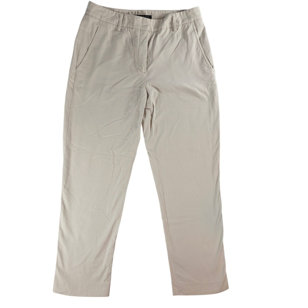 Theory Women Size 4 Beige Khaki‎ Trousers Cotton Lycra Slim Straight Career